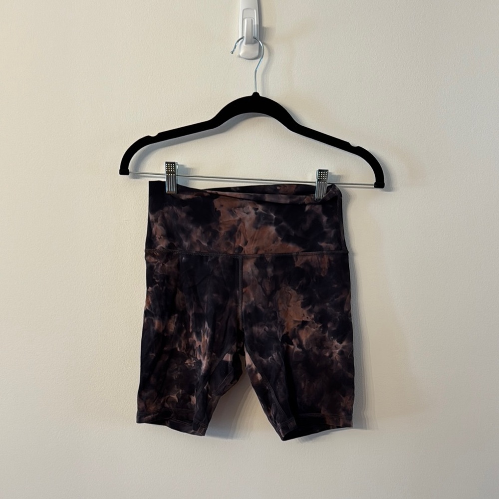 Lululemon Athletica Tie-Dye Bike Shorts - Black and Brown
